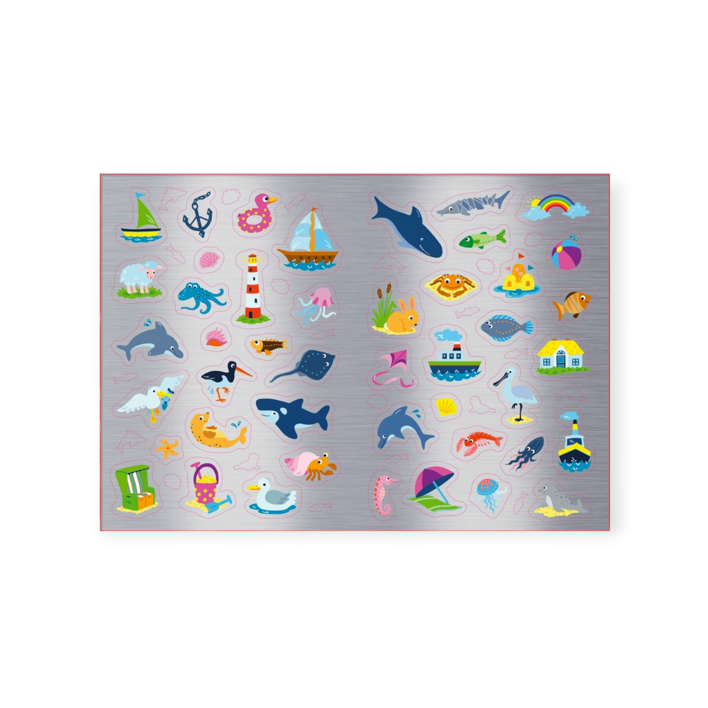 Metallic-Sticker Malbuch. Am Meer