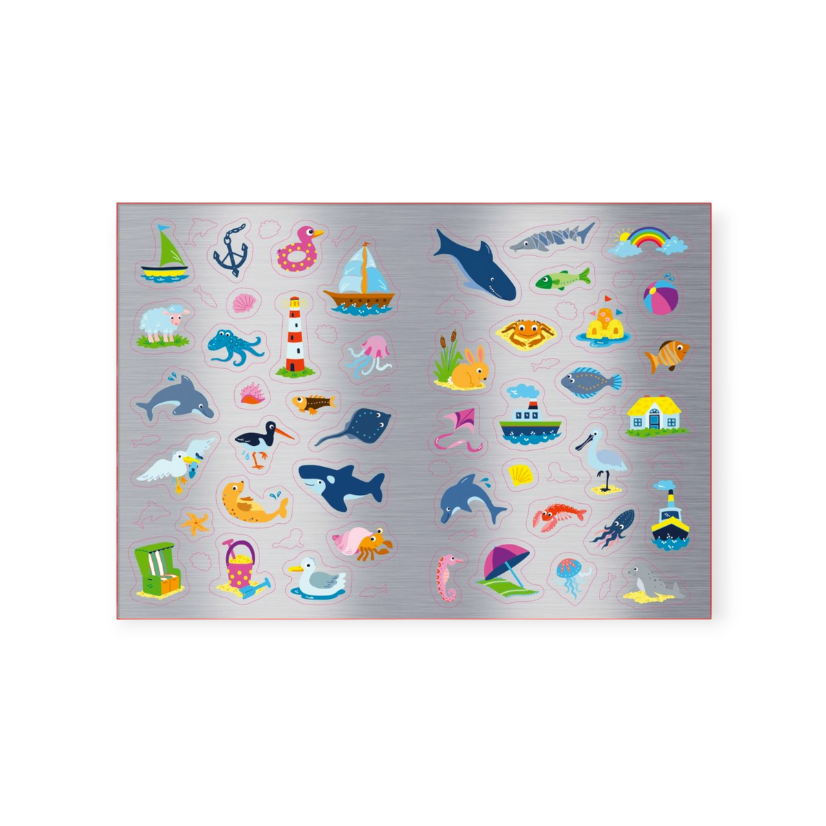 Metallic-Sticker Malbuch. Am Meer
