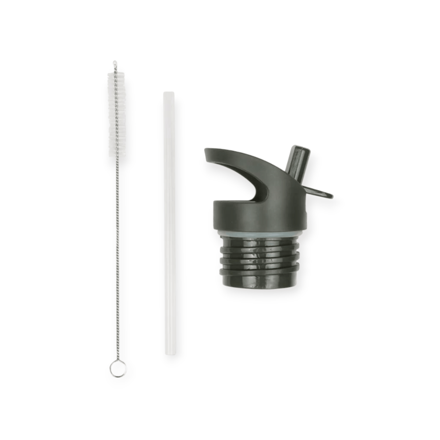 ALLC Set für Trinkflasche Deckel, Strohhalm, Bürste Grün - Siliblu Boutique & Atelier