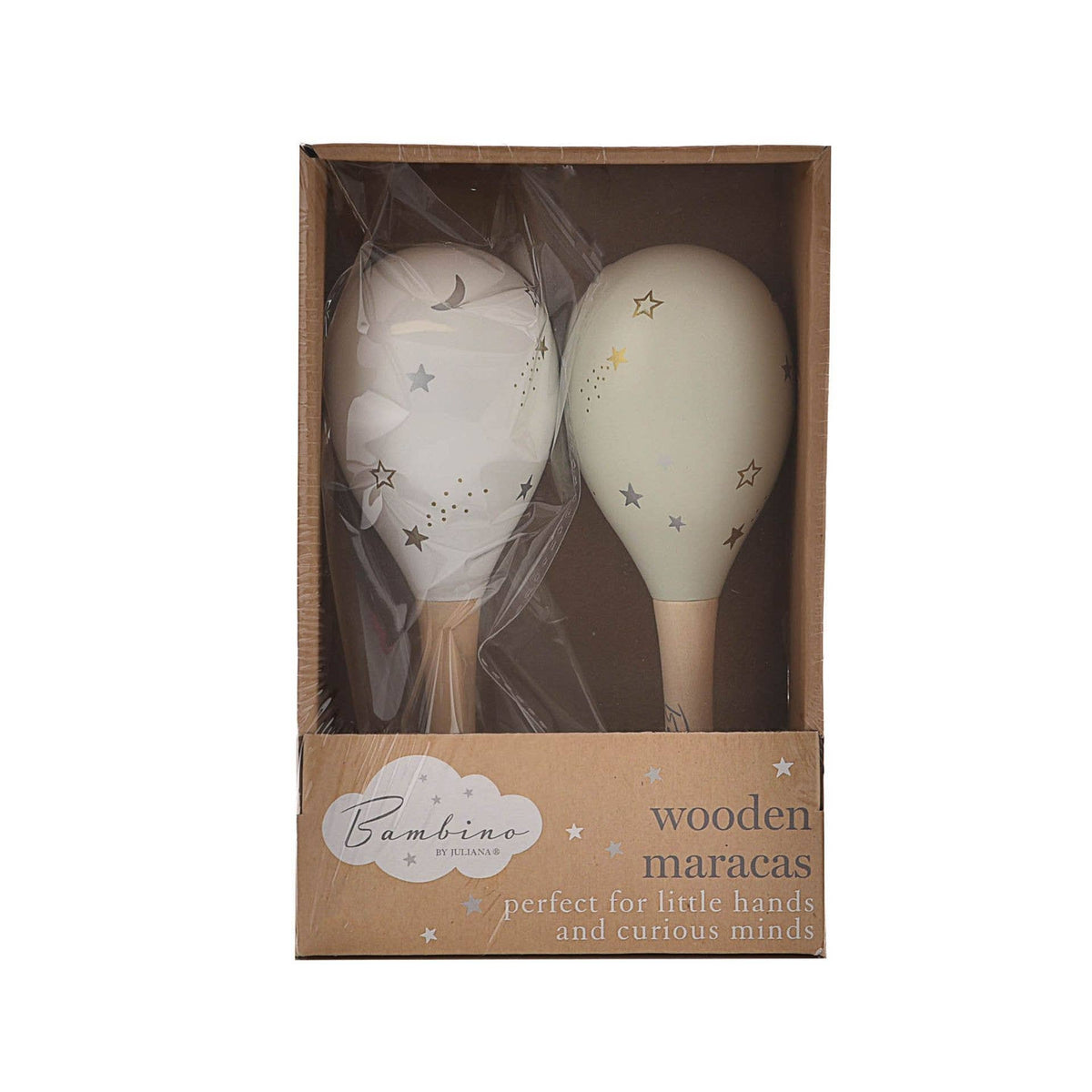 Bambino Maracas-Set Sterne, Weiss - Grau - Siliblu Boutique & Atelier