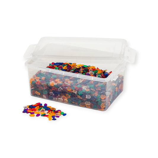 Betzold Mosaiksteine Kunststoff, 1 kg, transparent in praktischer Box - Siliblu Boutique & Atelier
