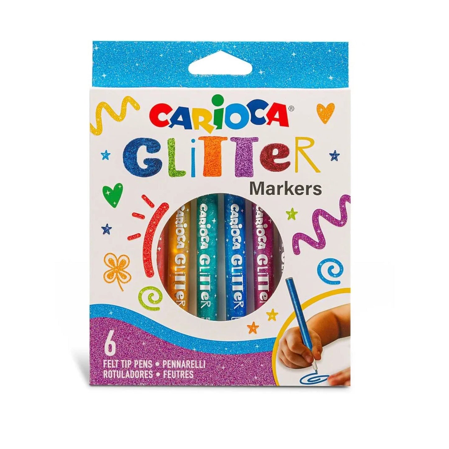 CARIOCA Fasermaler 6 Farben "Glitter" - Siliblu Boutique & Atelier
