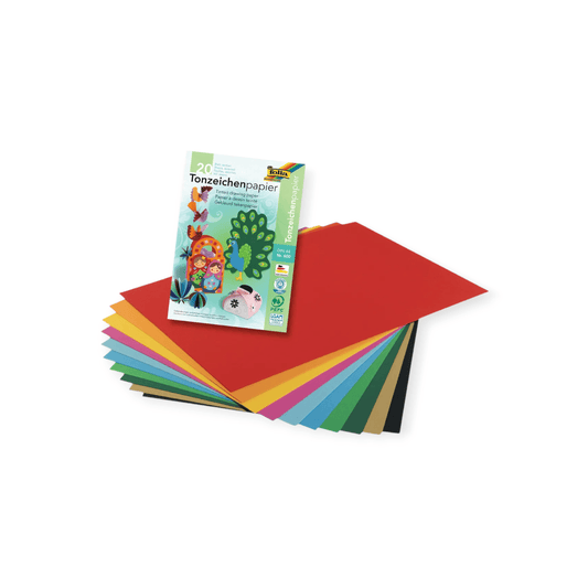 FOLIA Tonpapierblock A4 - 20 Blatt assortiert - Siliblu Boutique & Atelier