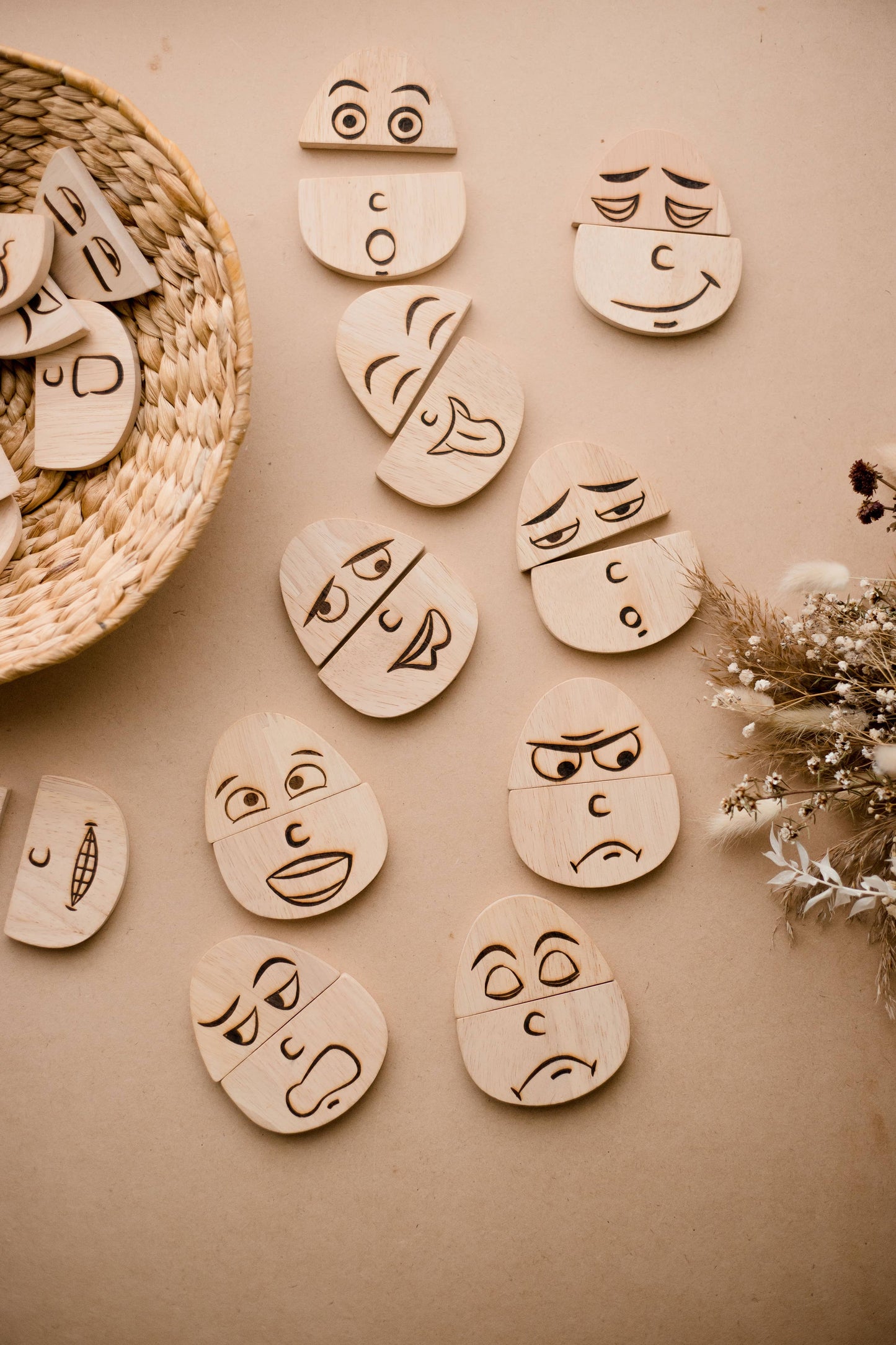 Gefühle legen Set aus Holz, 20 Stück - Siliblu Boutique & Atelier