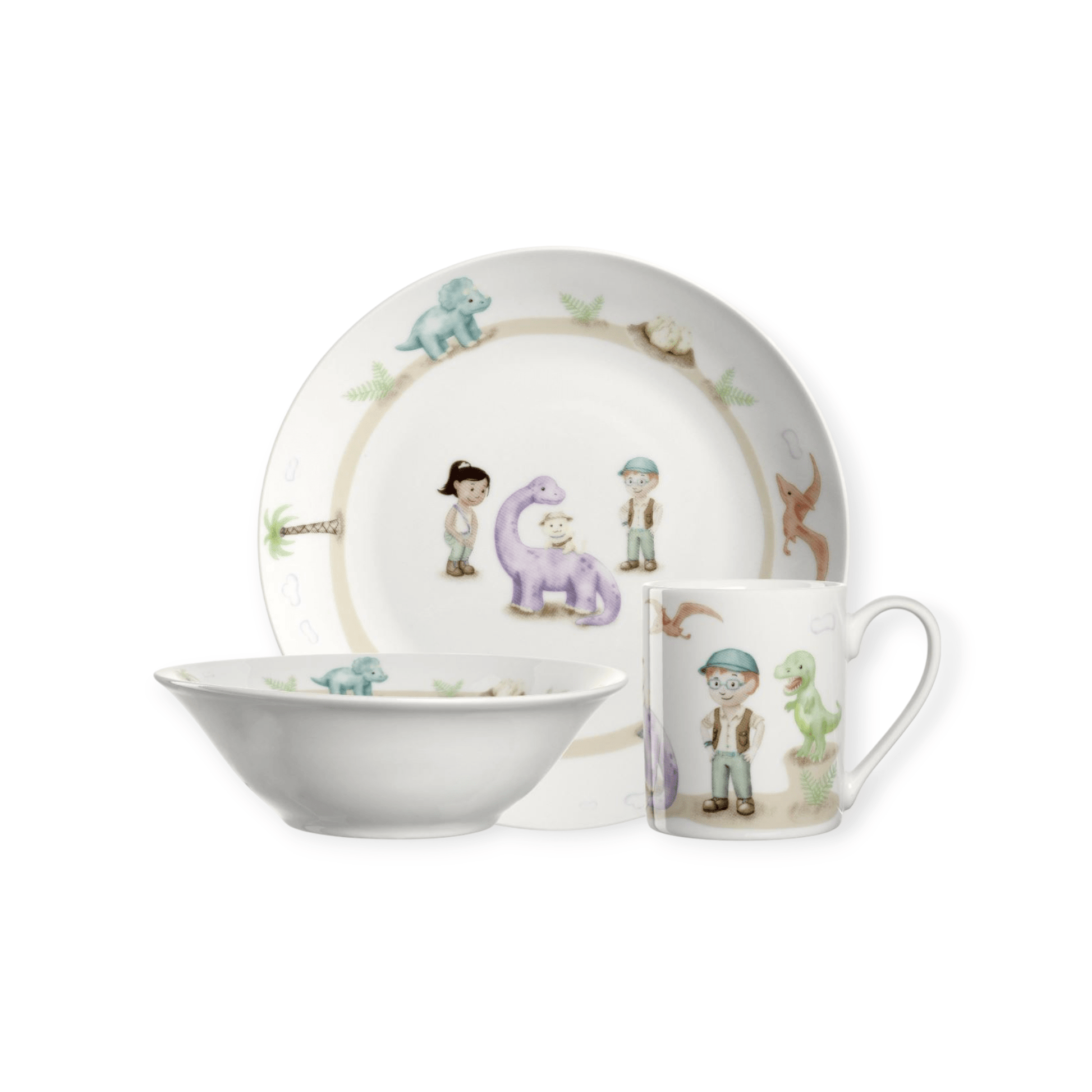 Leonardo Kindergeschirrset Avventura 3 - teilig, Dinosaurier - Siliblu Boutique & Atelier