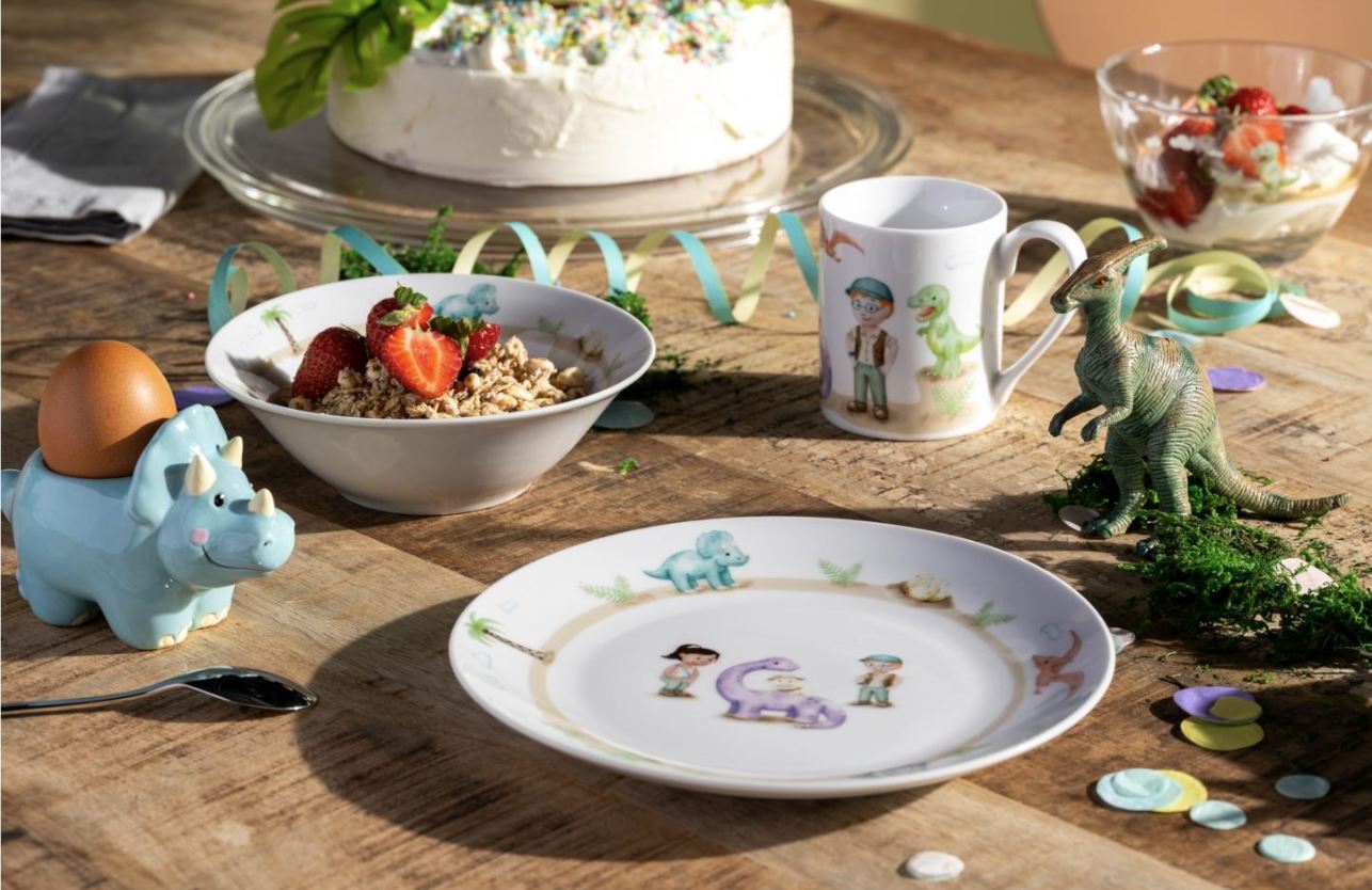Leonardo Kindergeschirrset Avventura 3 - teilig, Dinosaurier - Siliblu Boutique & Atelier