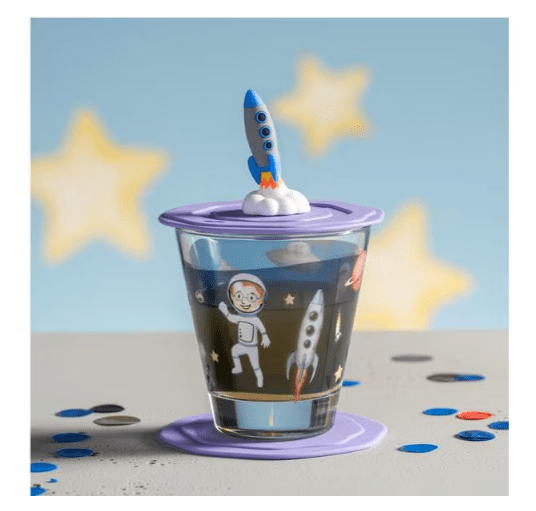 Leonardo Kindertrinkglas Avventura 215 ml, 3 - teilig, Weltall - Siliblu Boutique & Atelier