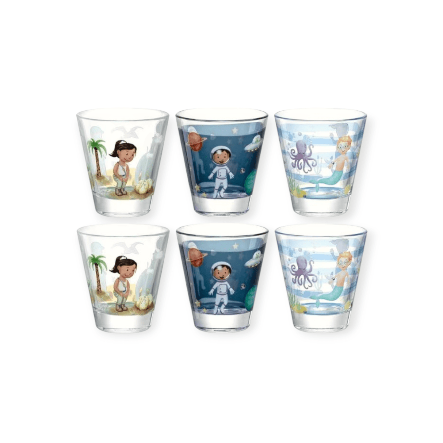 Leonardo Kindertrinkglas Avventura 215 ml, 6 Stück, Assortiert - Siliblu Boutique & Atelier