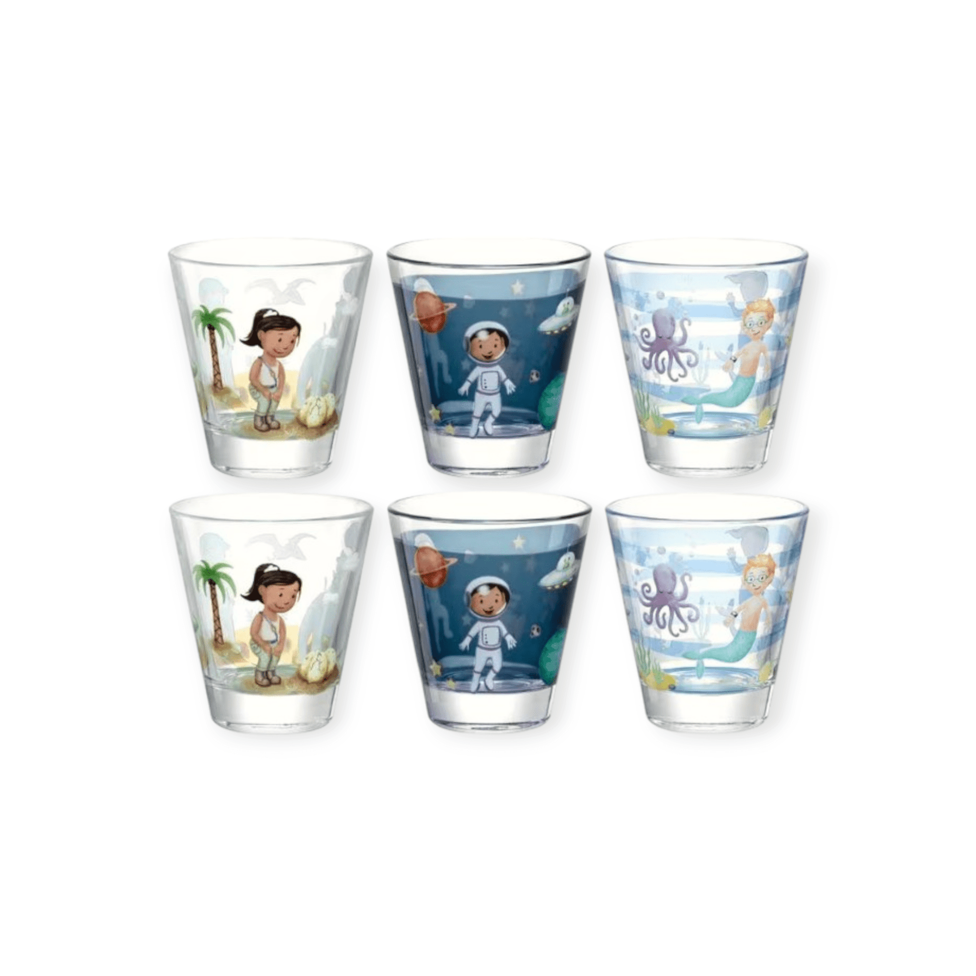 Leonardo Kindertrinkglas Avventura 215 ml, 6 Stück, Assortiert - Siliblu Boutique & Atelier