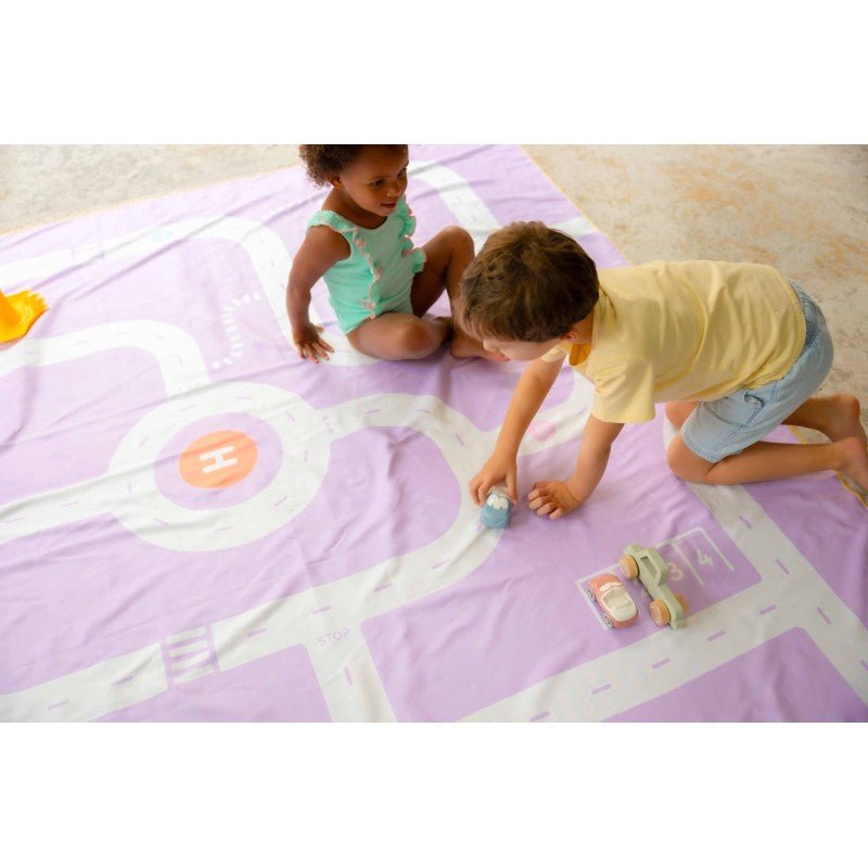 Spiel Strandtuch 180 x 180 cm - Strasse Lavendel - Siliblu Boutique & Atelier