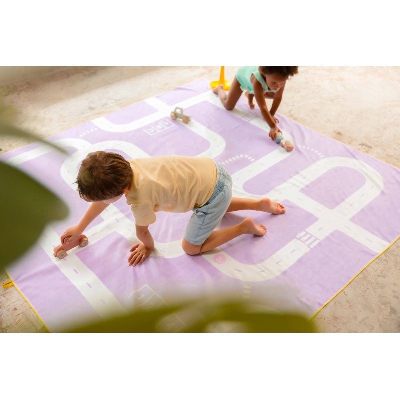 Spiel Strandtuch 180 x 180 cm - Strasse Lavendel - Siliblu Boutique & Atelier