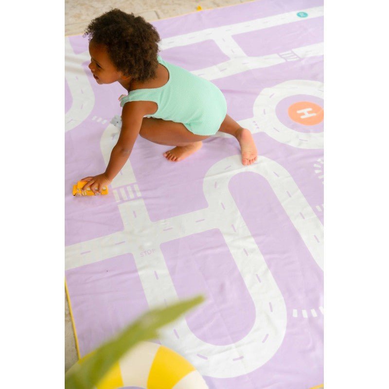 Spiel Strandtuch 70 x 140 cm - Strasse Lavendel - Siliblu Boutique & Atelier