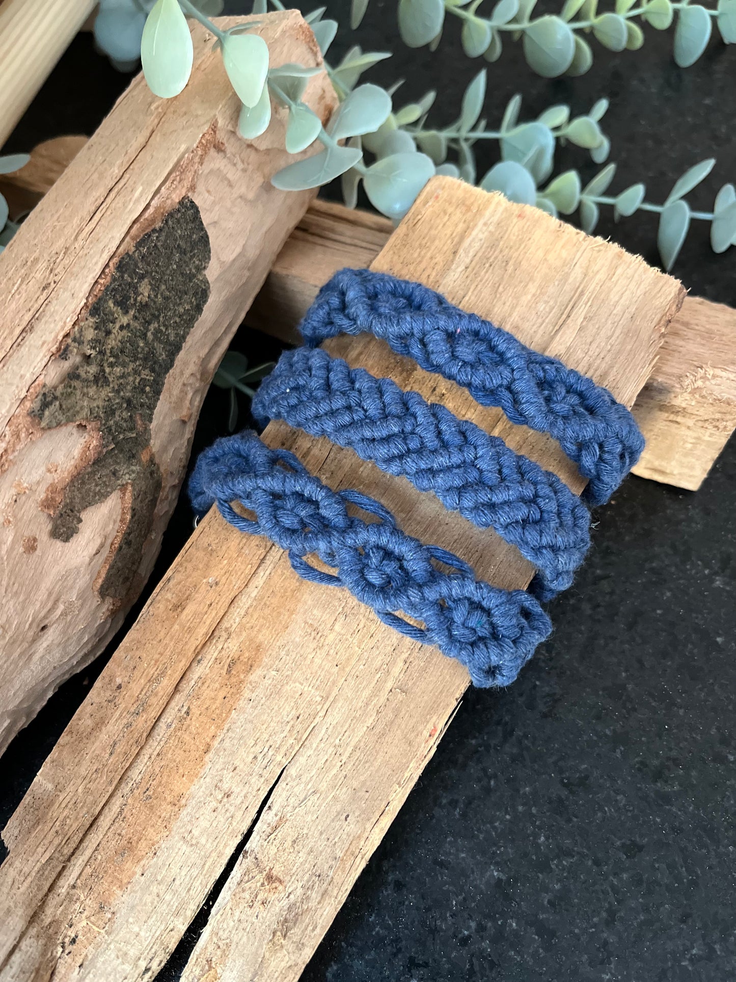 Makramee Schnullerkette "Charcoal"