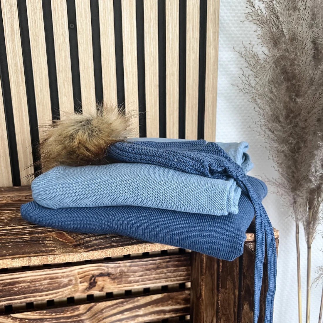 Babydecke gestrickt aus Baumwolle (4 Farben) - Siliblu Boutique & Atelier