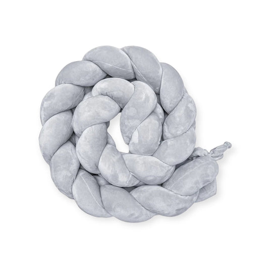 Bettschlange Classic aus Velours geflochten "Grau" 150cm - Siliblu Boutique & Atelier