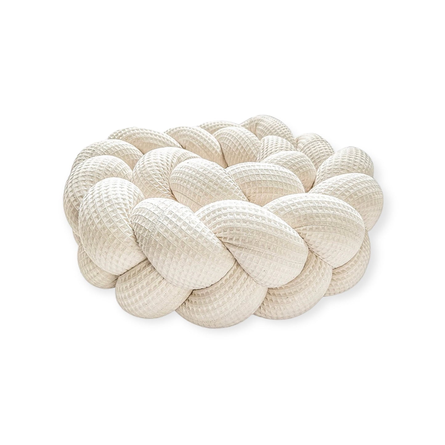 Bettschlange Classic aus Waffelpique, geflochten "Creme" 150cm - Siliblu Boutique & Atelier