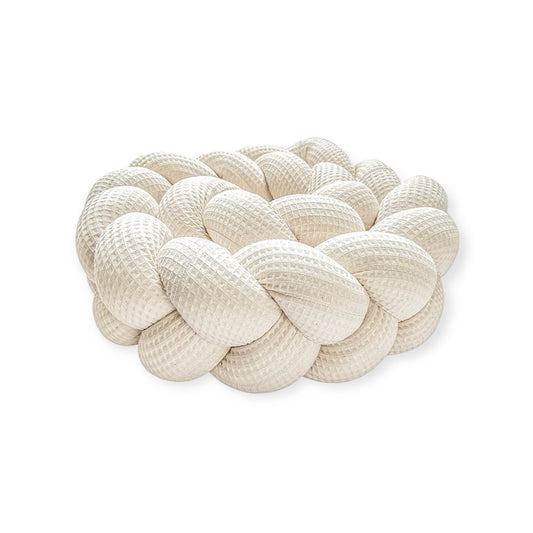 Bettschlange Classic aus Waffelpique, geflochten "Creme" 150cm - Siliblu Boutique & Atelier