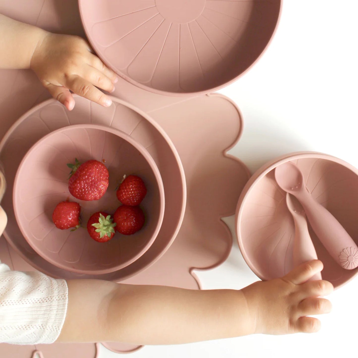 Cam Cam Copenhagen Blumensilikonlöffel 2er Set "Rose Mix" - Siliblu Boutique & Atelier