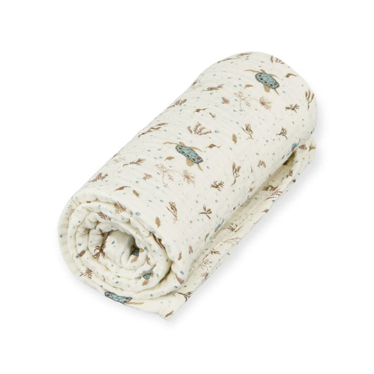 Cam Cam Copenhagen Mulltuch-Decke "Sea Garden" - Siliblu Boutique & Atelier