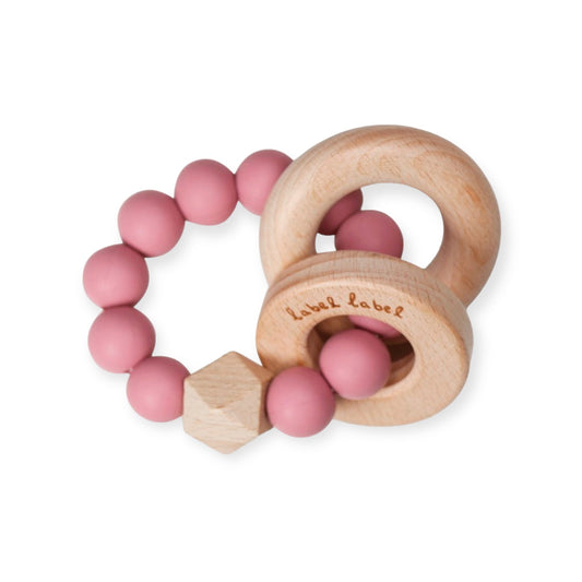 Label Label Beissring Silikon & Holz "Rosa" - Siliblu Boutique & Atelier