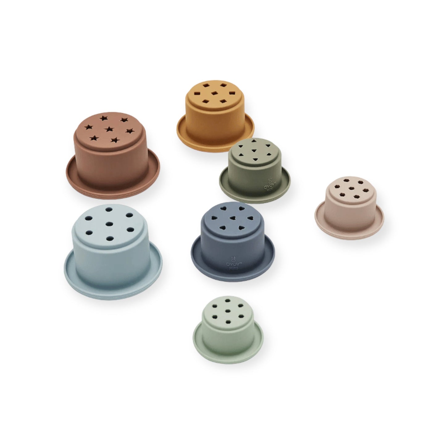 OYOY Stapelbecher "Tawa pastell" braun - blau - Siliblu Boutique & Atelier