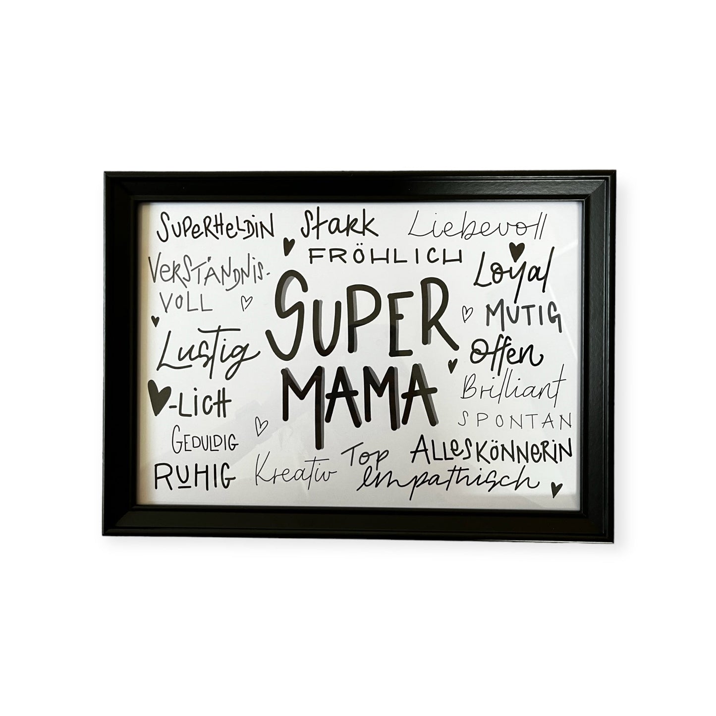 "Super Mama" Poster inkl. Bilderrahmen - Siliblu Boutique & Atelier