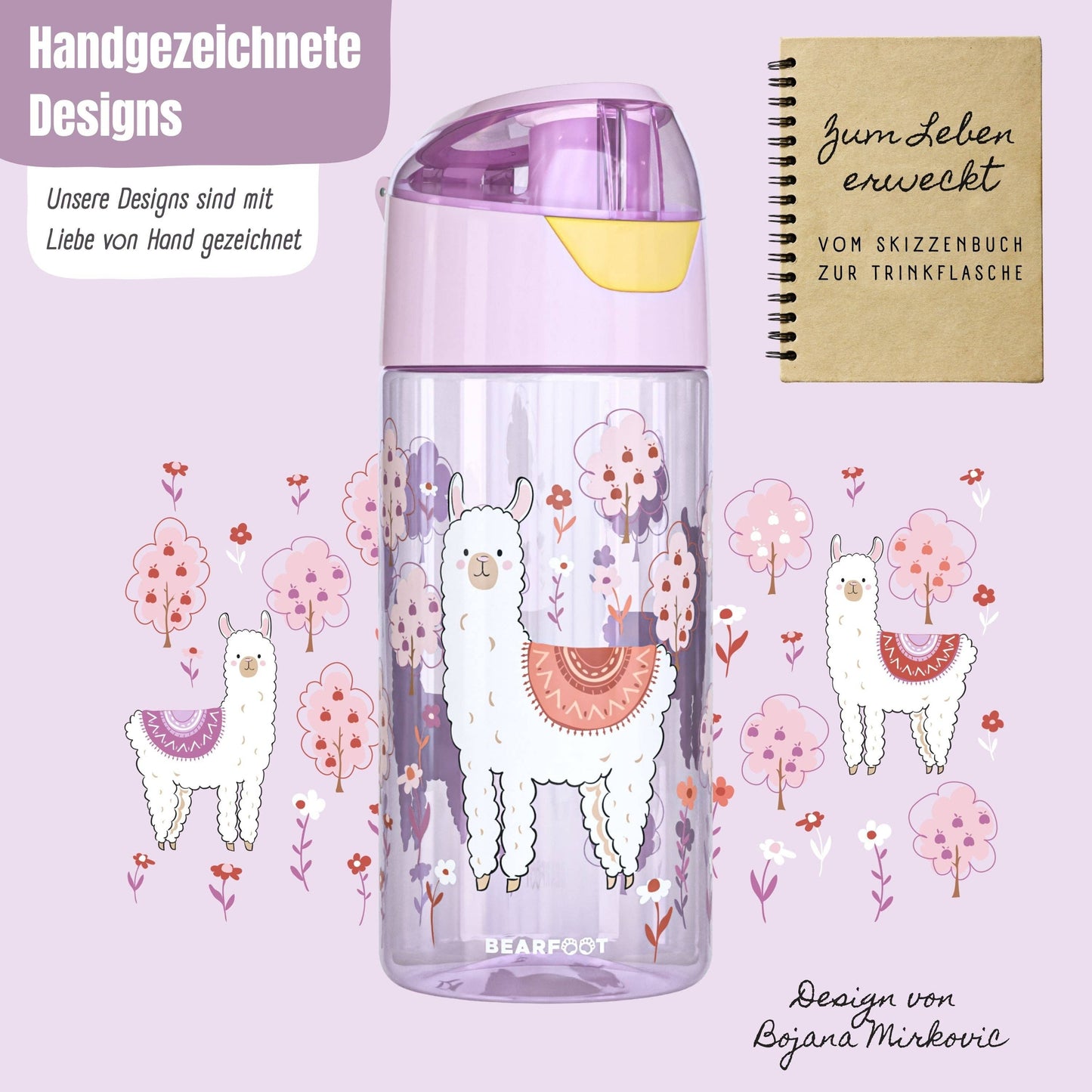 Bearfoot Trinkflasche 450ml - Lama