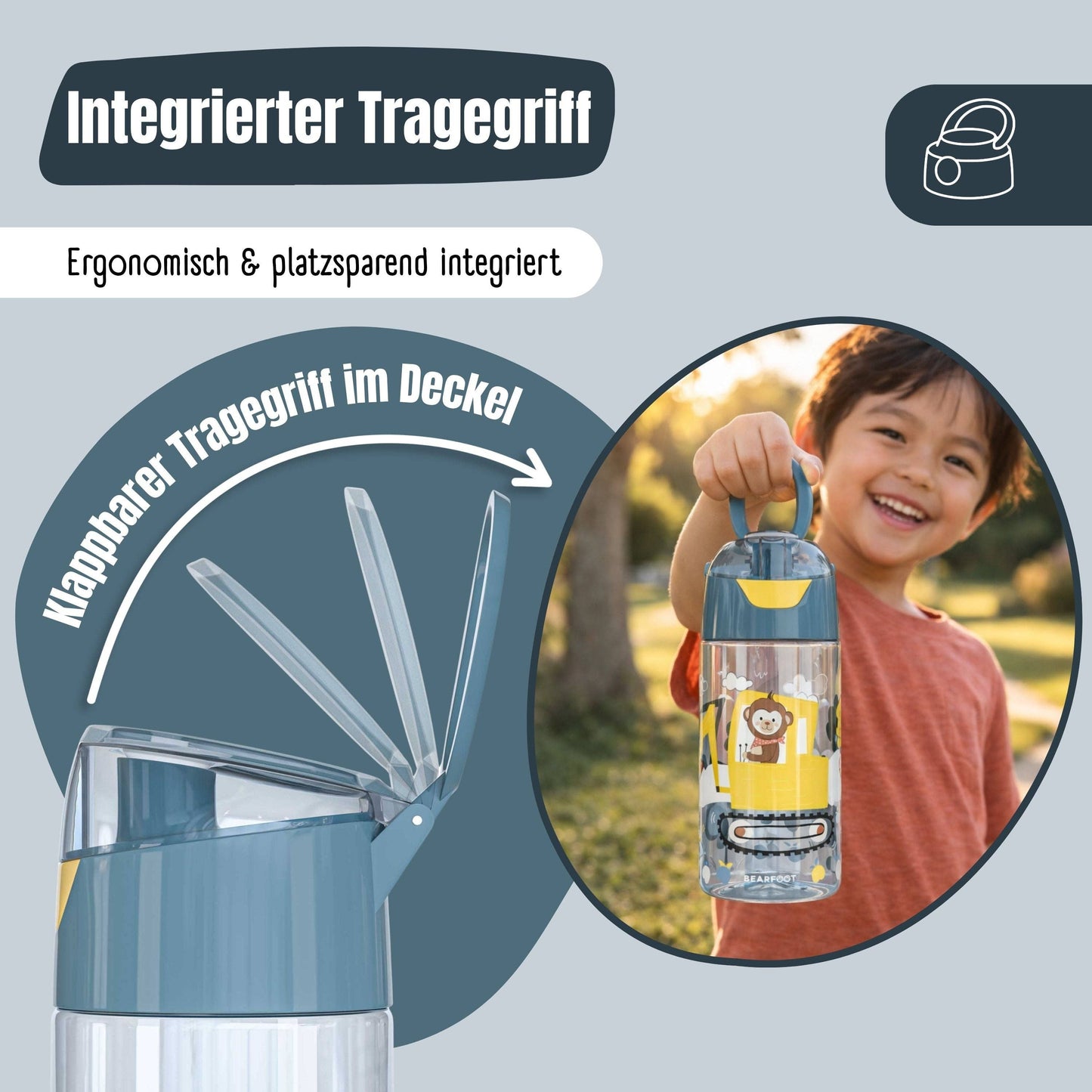 Bearfoot Trinkflasche 450ml - Bagger & Affe