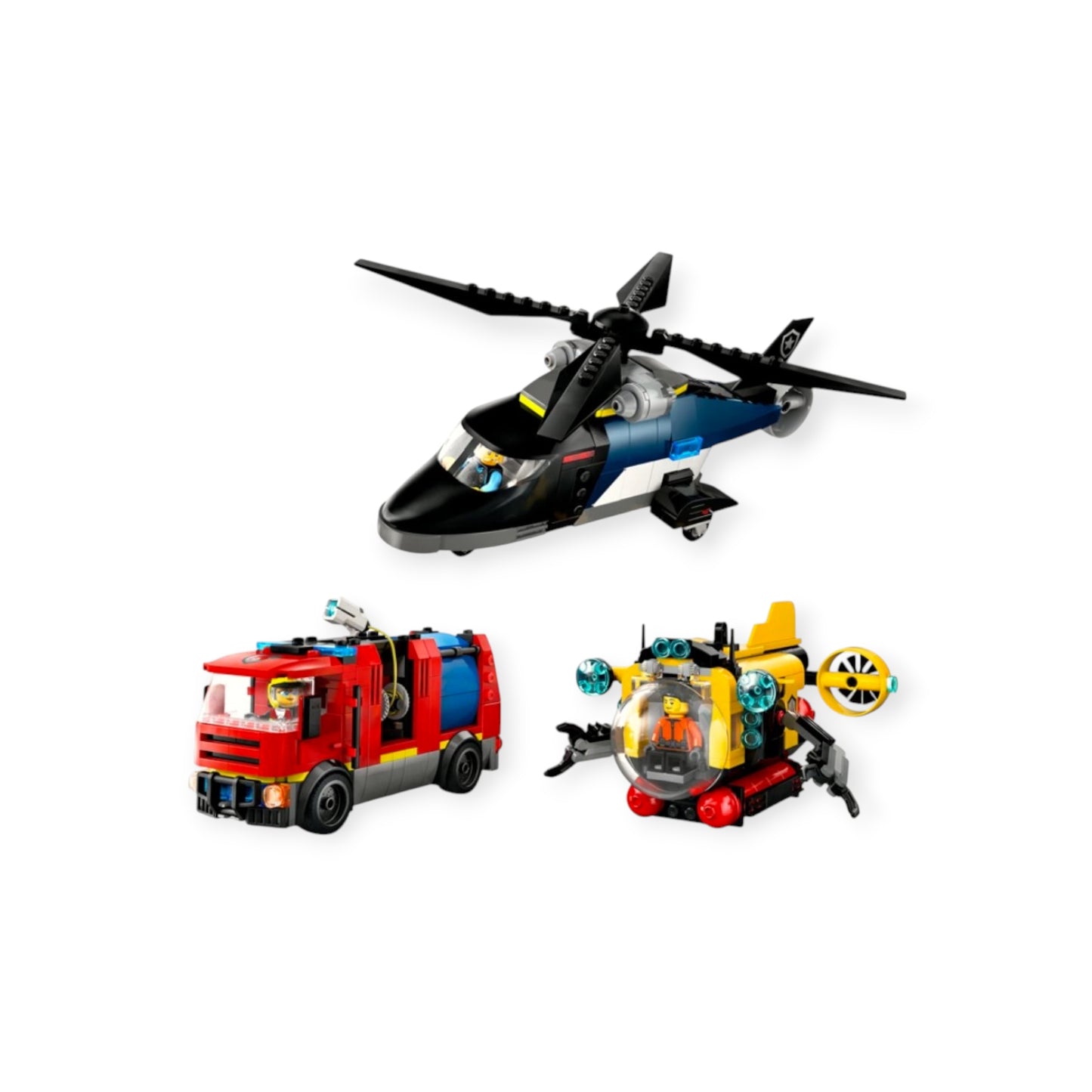 LEGO City - Hubschrauber, Löschauto und U-Boot 874tlg