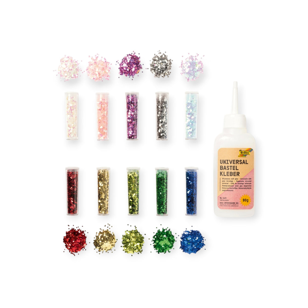 FOLIA BIO Glitzer Set Flocken 10 Stk.