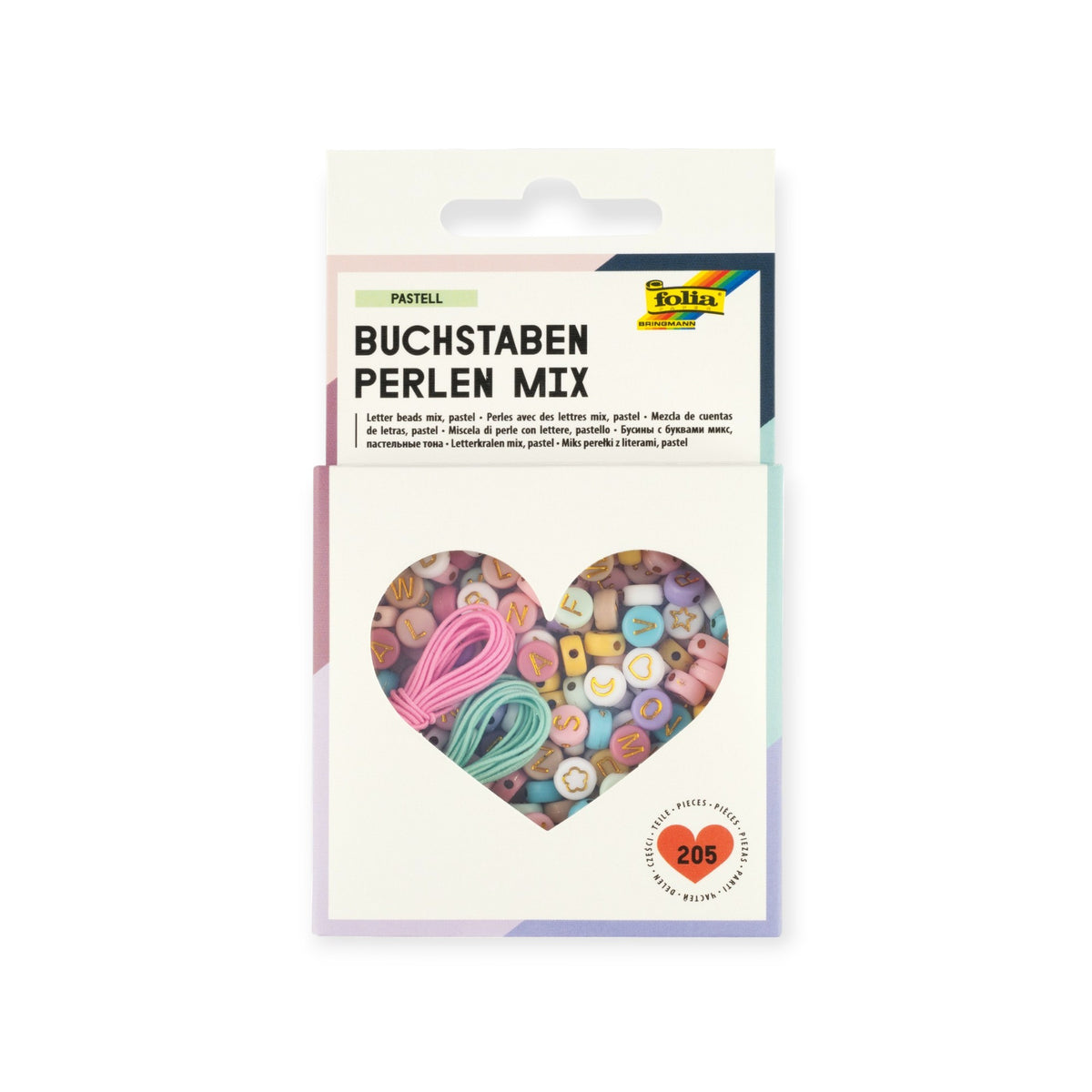 FOLIA Perlen Mix Buchstaben Pastell