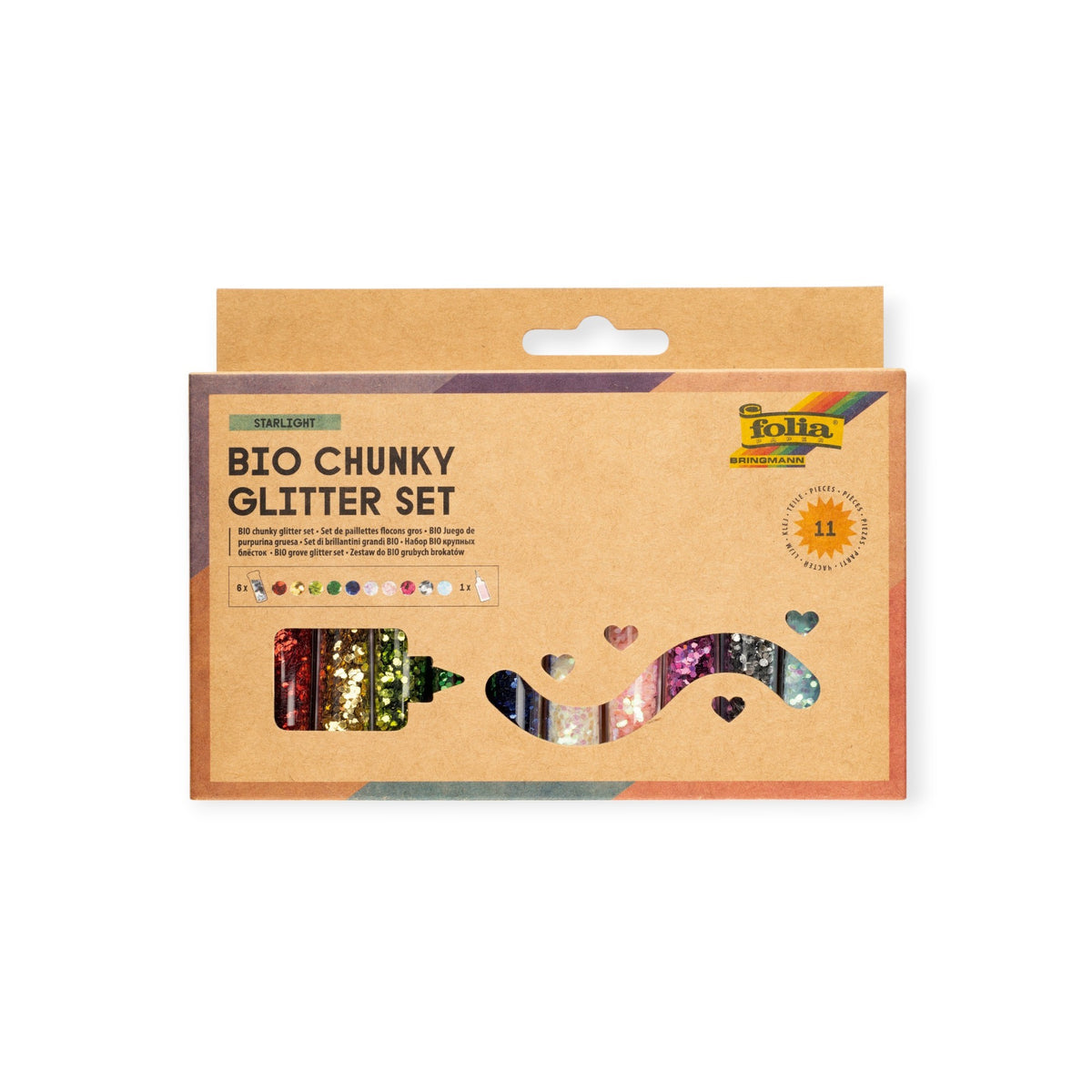 FOLIA BIO Glitzer Set Flocken 10 Stk.