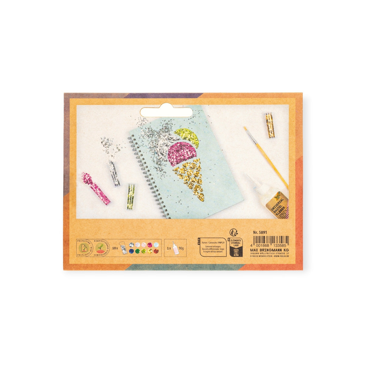 FOLIA BIO Glitzer Set Flocken 10 Stk.