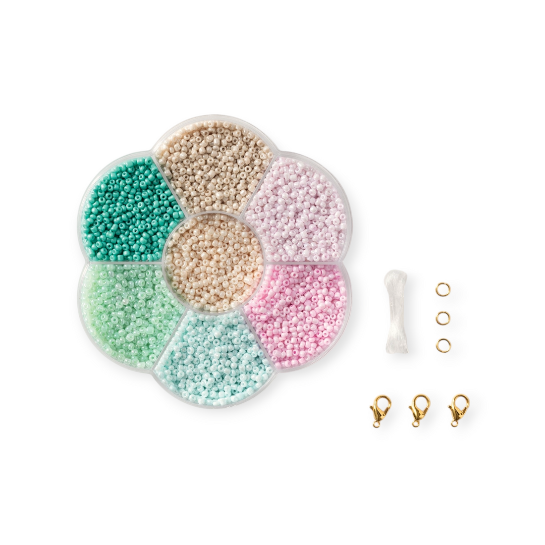 FOLIA Rocailles-Perlen-Set Pastell