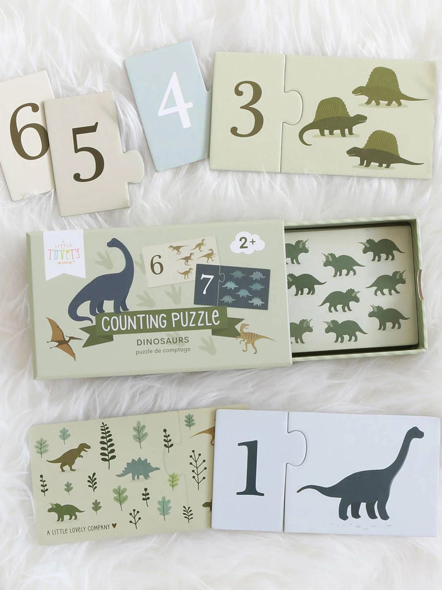 A LITTLE LOVELY COMPANY Zahlenpuzzle "Dinosaurier" - Siliblu Boutique & Atelier