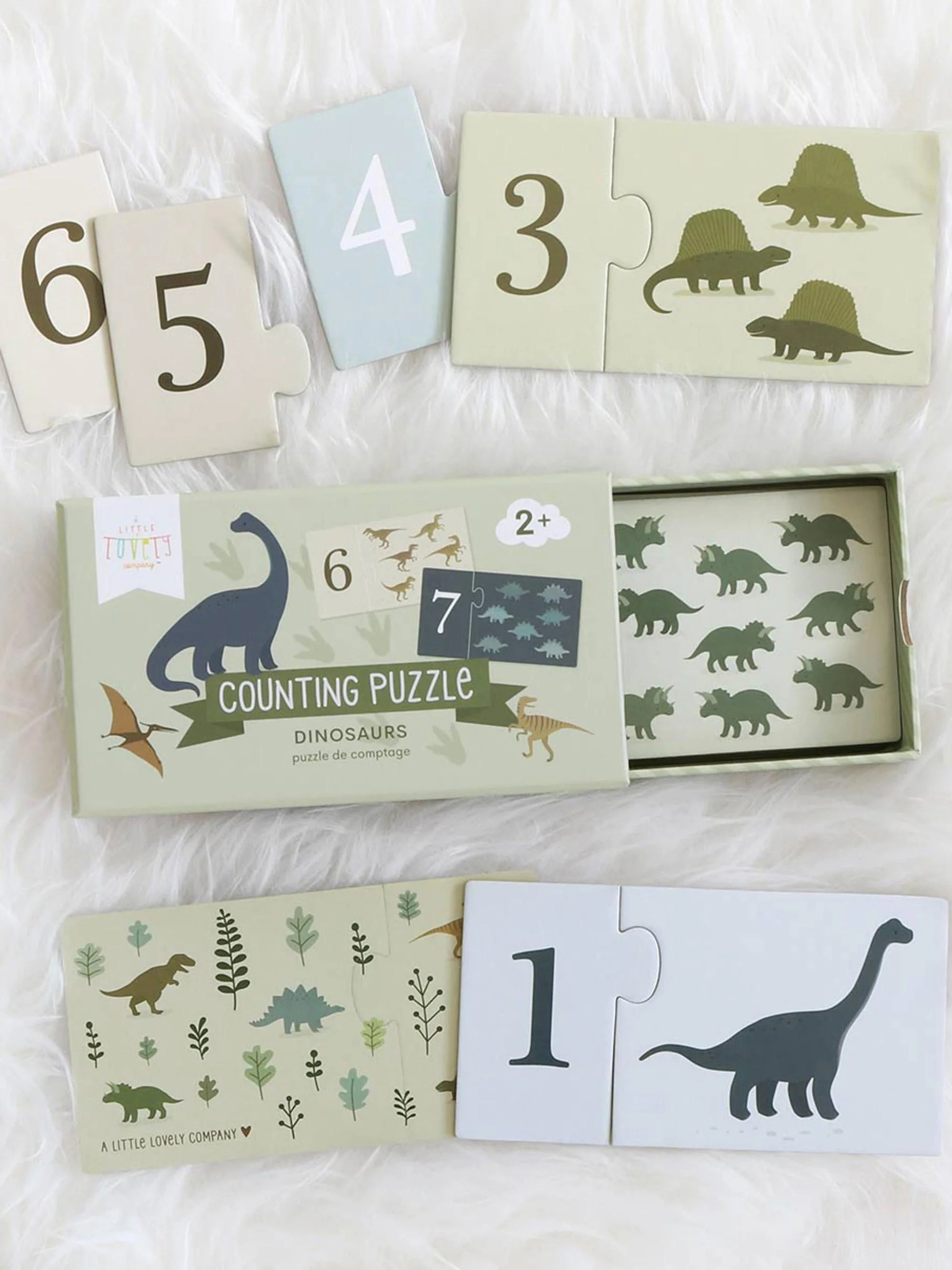 A LITTLE LOVELY COMPANY Zahlenpuzzle "Dinosaurier" - Siliblu Boutique & Atelier