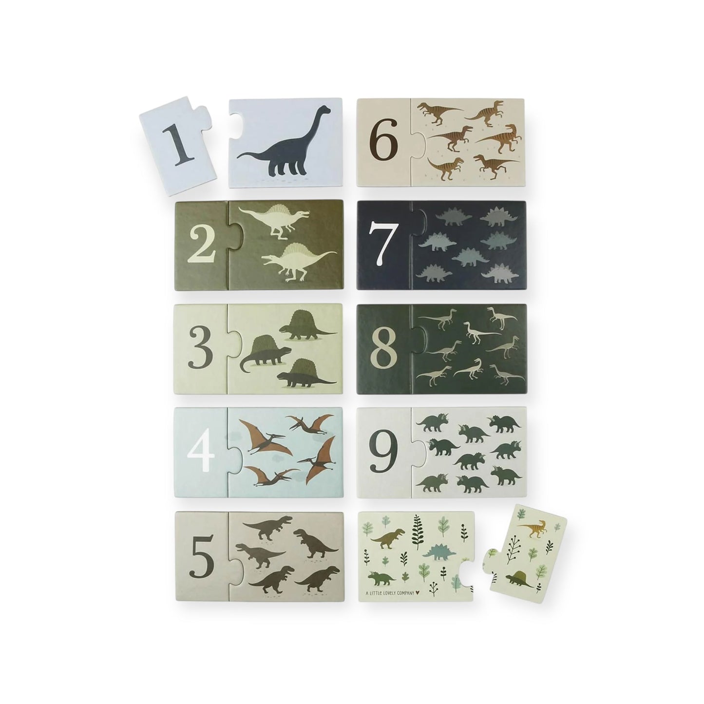 A LITTLE LOVELY COMPANY Zahlenpuzzle "Dinosaurier" - Siliblu Boutique & Atelier