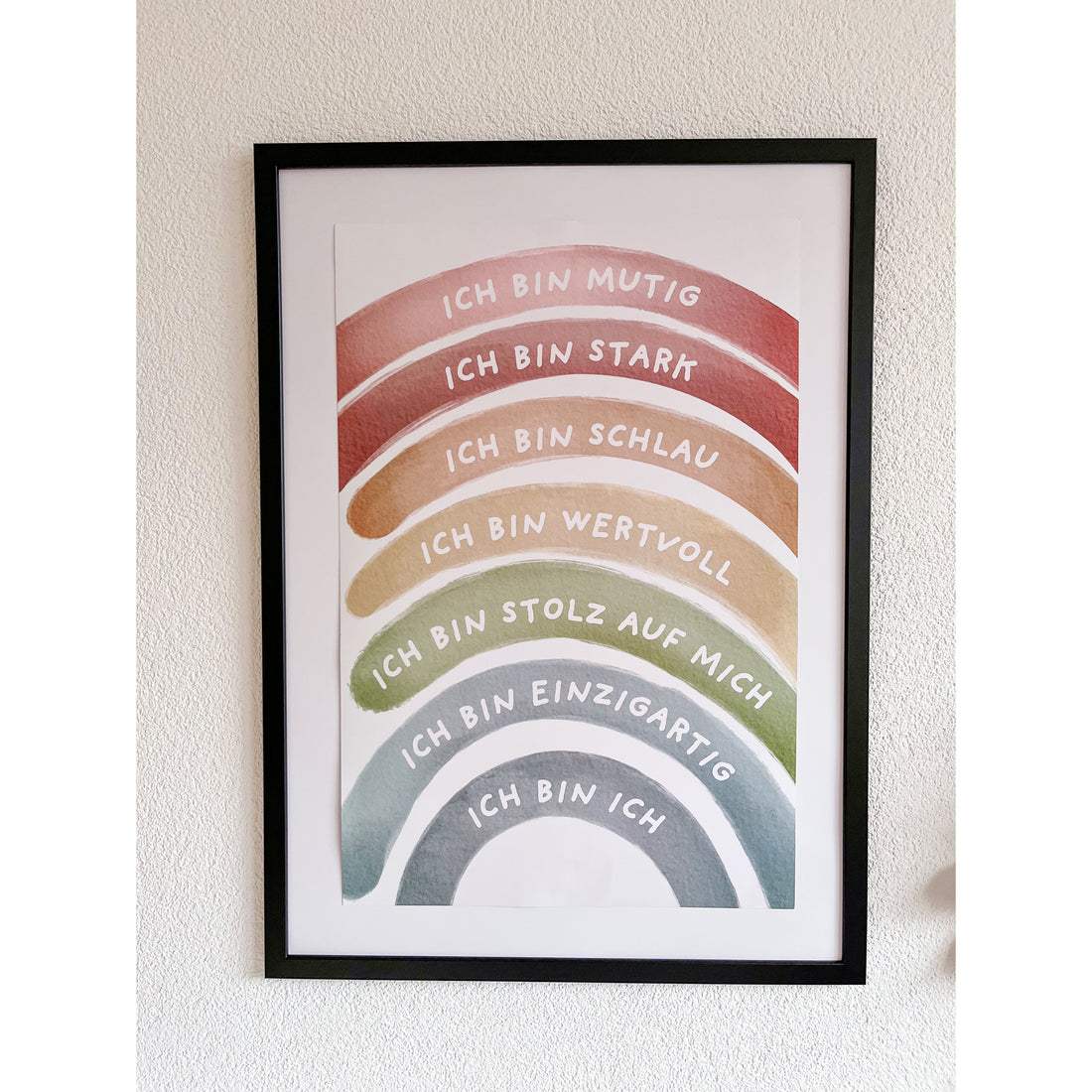 Affirmationsposter Regenbogen "Ich bin Ich" - Siliblu Boutique &amp; Atelier