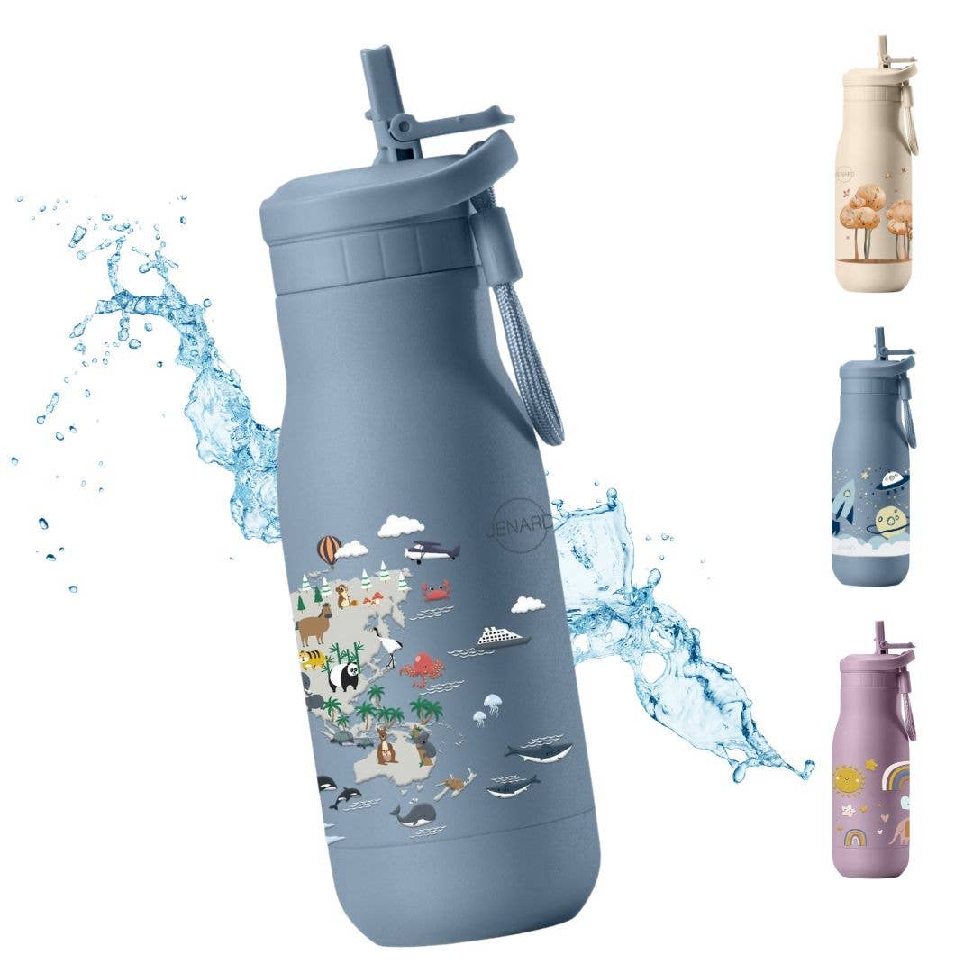 JENARD® Trinkflasche Edelstahl – Weltkarte