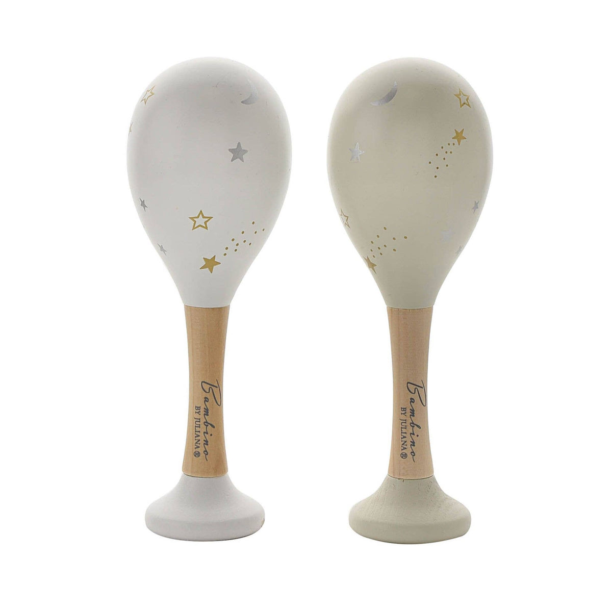 Bambino Maracas-Set Sterne, Weiss - Grau - Siliblu Boutique & Atelier