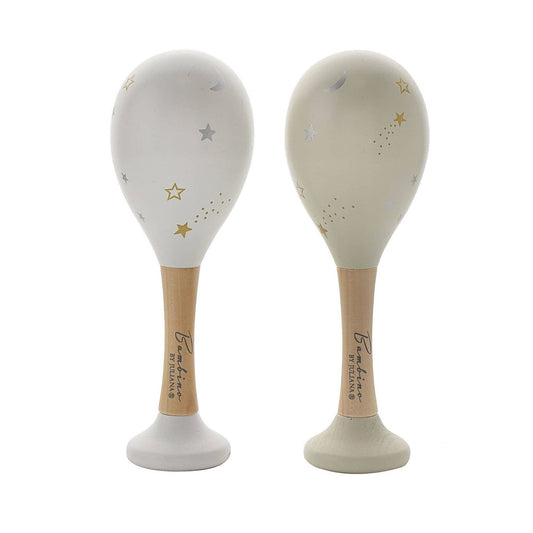 Bambino Maracas-Set Sterne, Weiss - Grau - Siliblu Boutique & Atelier