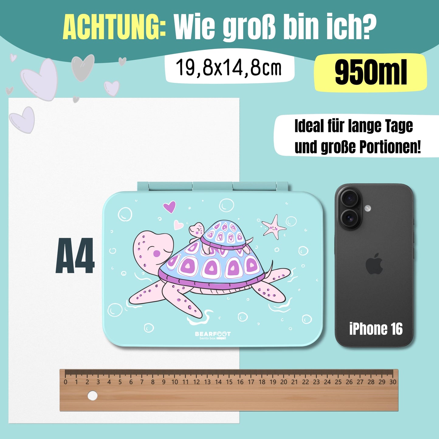 BEARFOOT Brotdose 950ml - Schildkröte - Siliblu Boutique & Atelier