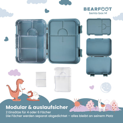 BEARFOOT Brotdose mit Fächern - Bagger, 950ml - Siliblu Boutique &amp; Atelier