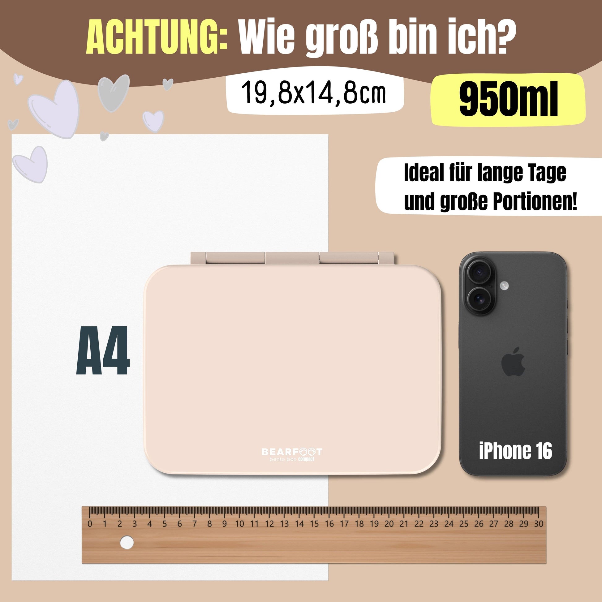 BEARFOOT Brotdose mit Fächern - braun, 950 ml - Siliblu Boutique & Atelier