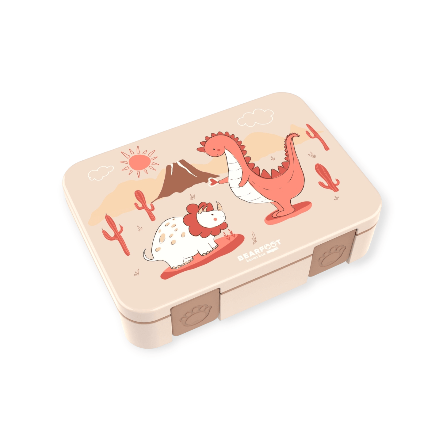 BEARFOOT Brotdose mit Fächern - Dino braun, 950 ml - Siliblu Boutique & Atelier