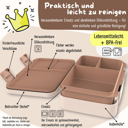 BEARFOOT Brotdose mit Fächern - Dino braun, 950 ml - Siliblu Boutique &amp; Atelier