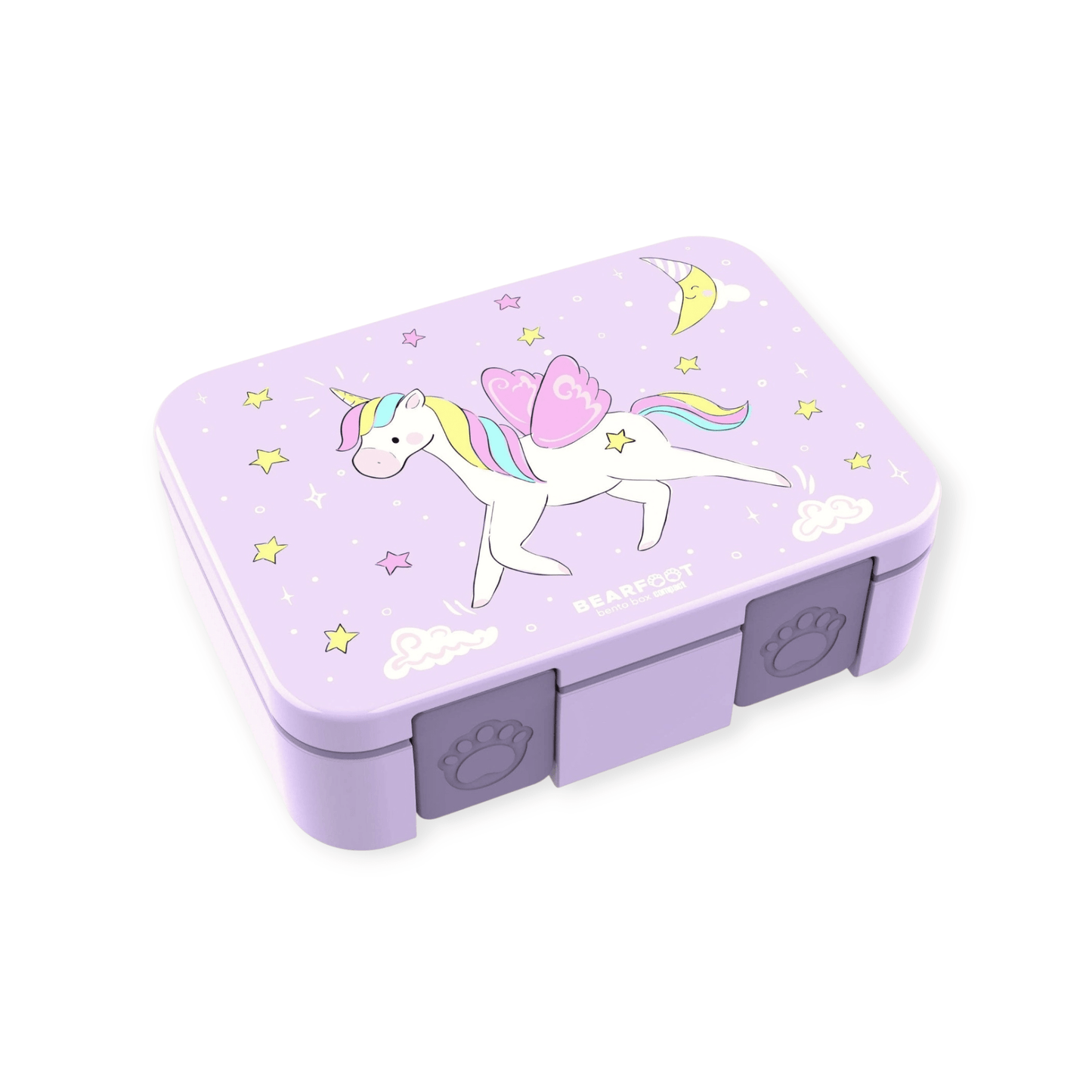 BEARFOOT Brotdose mit Fächern - Einhorn lila, 650 ml - Siliblu Boutique & Atelier