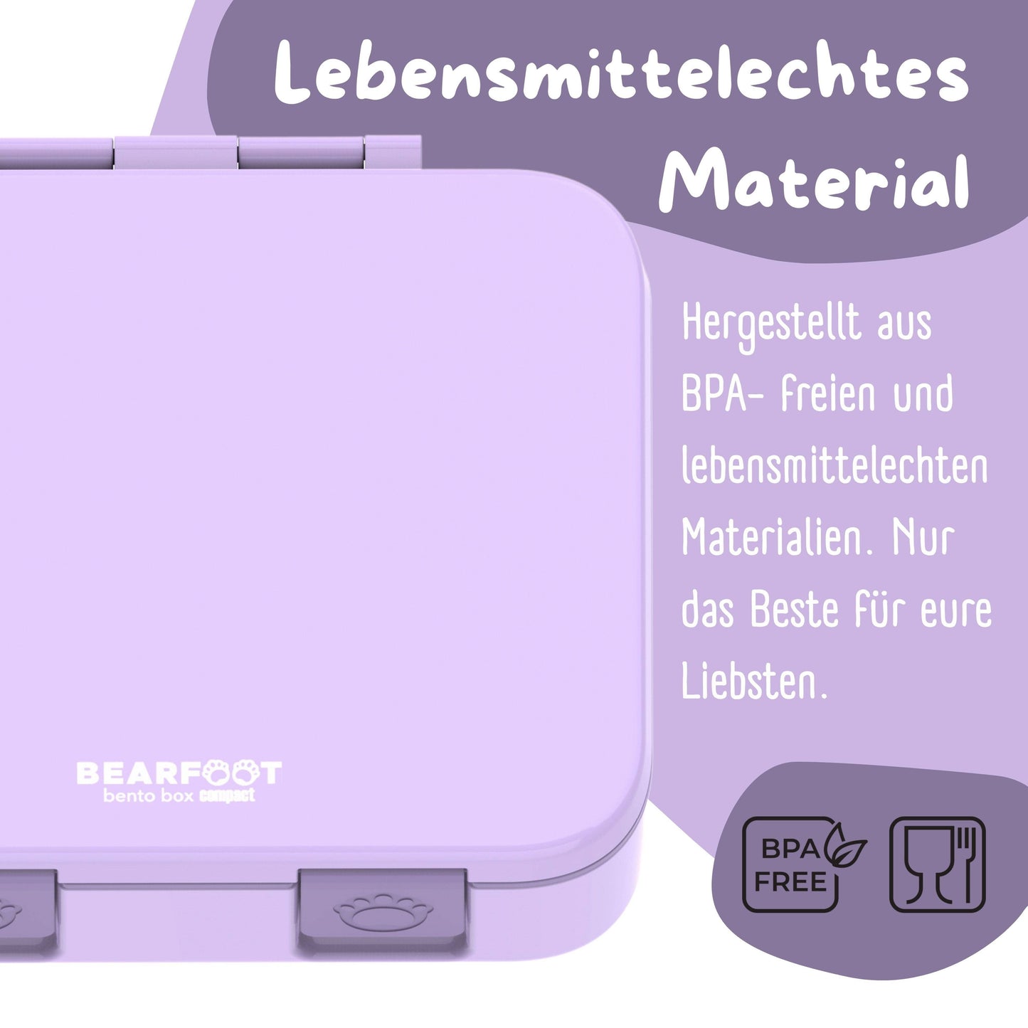 BEARFOOT Brotdose mit Fächern - lila, 650ml - Siliblu Boutique & Atelier