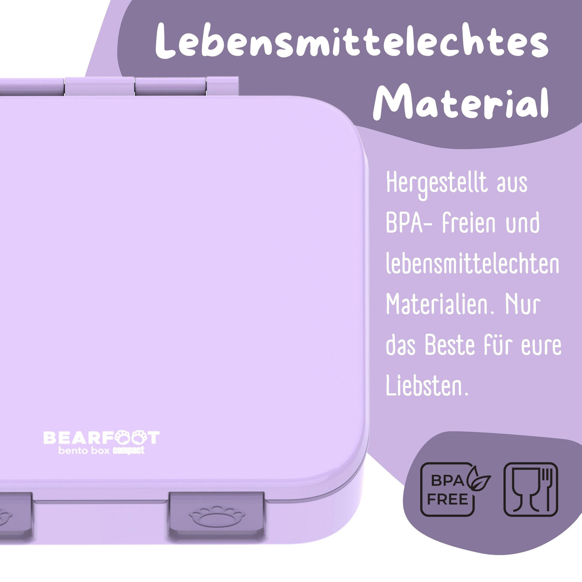 BEARFOOT Brotdose mit Fächern - lila, 650ml - Siliblu Boutique &amp; Atelier