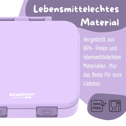 BEARFOOT Brotdose mit Fächern - lila, 650ml - Siliblu Boutique &amp; Atelier